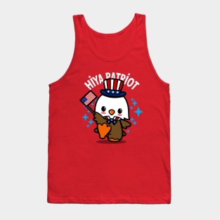 Proud American Independence Day Cute Kawaii Patriotic American Eagle Cartoon Tank Top